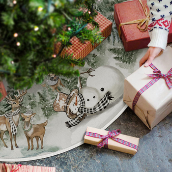 Dinghe vianočná sukňa na stromček - krátky plyš, tlač, darček na párty