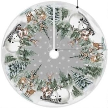 Dinghe vianočná sukňa na stromček - krátky plyš, tlač, darček na párty