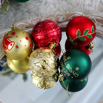 Božićni set kuglica, 40 kom, plastika, otisak, elektroplating završna obrada