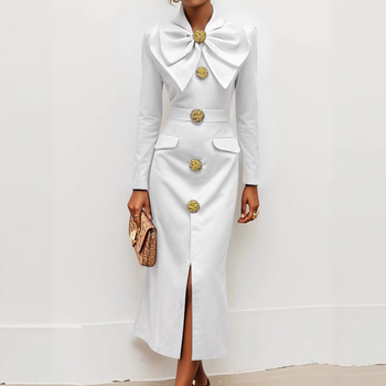 Ingruha álló gallérral, hosszú ujjú, szűk szabás, poliészter anyag, hosszú szoknya