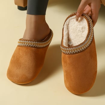 Beltéri- és kültéri papucs – velúr felsőrész, textil talp, csúszásmentes, meleg, vastag talp 0–3 cm