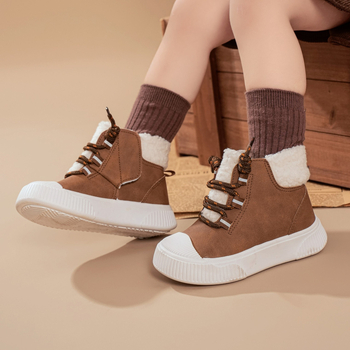 Dječje snježne čizme za zimu, unisex, gornji dio od umjetne kože, PVC potplat, Velcro zatvarač