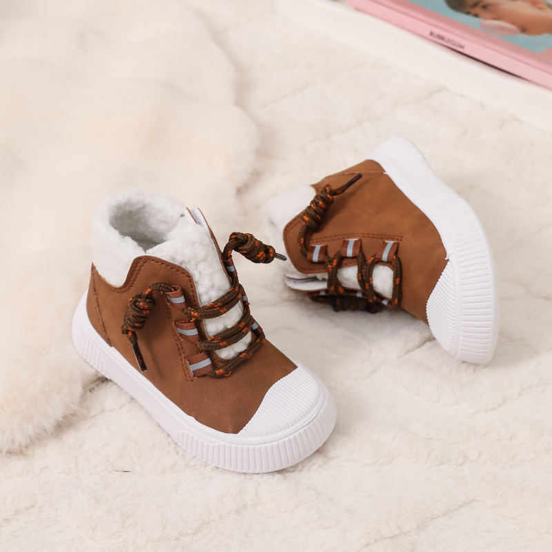 Dječje snježne čizme za zimu, unisex, gornji dio od umjetne kože, PVC potplat, Velcro zatvarač