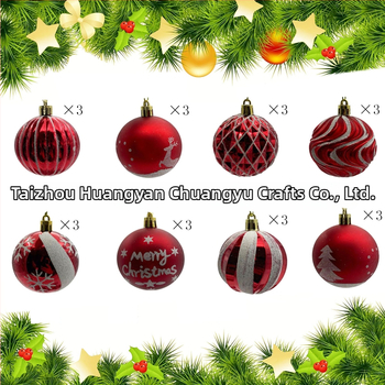 Vianočný maľovaný guľový set s ozdobami - Materiál PS, čiastočne ručná a čiastočne mechanická výroba, Značka: Iné