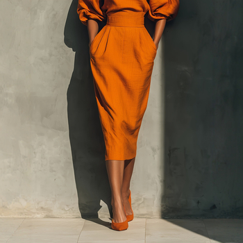 Elegáns A-vonalú ruha hajónyakú dekoltázzsal, hosszú ujjú, középső derék, közepes hosszúságú szoknya