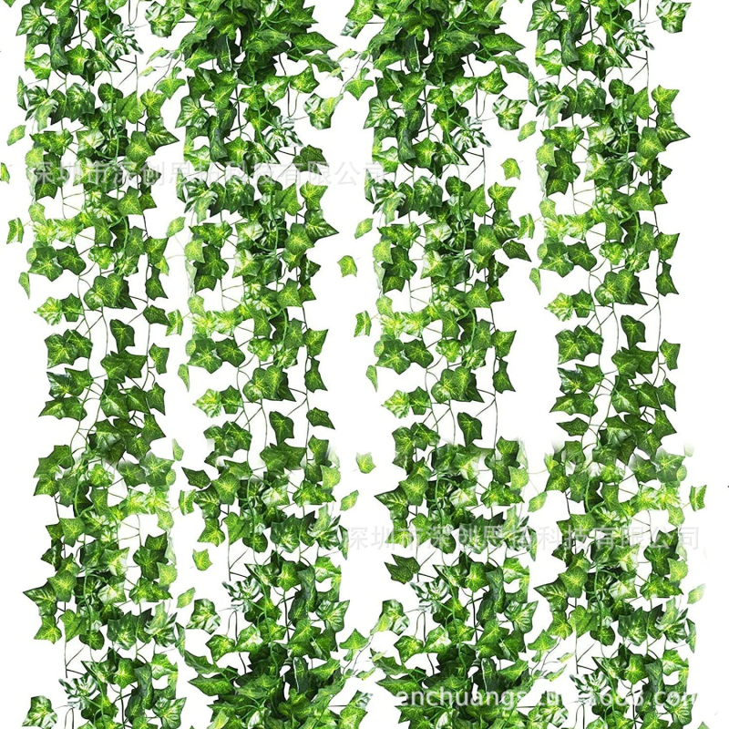 Изкуствени бръшлянови лози с коприна цветя, полу ръчна и полу механична изработка, тип ратан, опаковка OPP, 12 или 24 броя