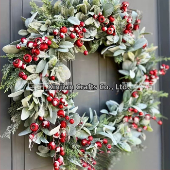 Vianočný veniec, PE materiál, americký štýl, model SD-28