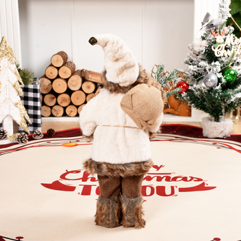 Ornament: figură de Moș Crăciun în picioare, artă din țesătură, decor de Crăciun; materiale plastic, țesătură; cod produs 760; brand Other