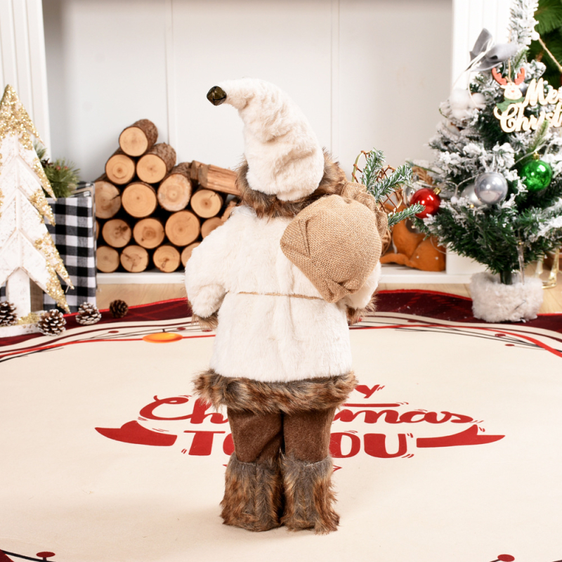 Ornament: figură de Moș Crăciun în picioare, artă din țesătură, decor de Crăciun; materiale plastic, țesătură; cod produs 760; brand Other