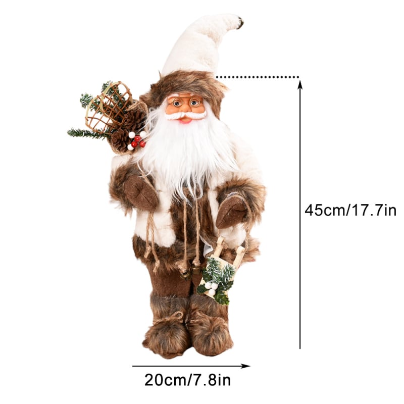 Ornament: figură de Moș Crăciun în picioare, artă din țesătură, decor de Crăciun; materiale plastic, țesătură; cod produs 760; brand Other