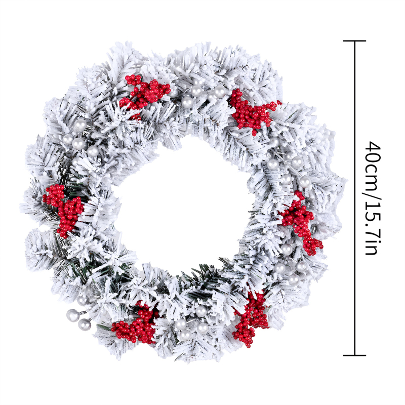 Haoyang пластмасова коледна венец с пухкаво покритие и настолен мини свещник — опаковка PP торба, марка Haoyang, IP лицензия: Няма