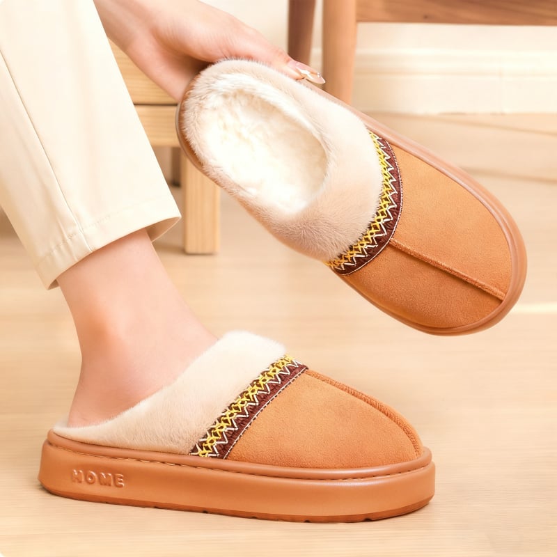 Női téli pamut csizma plüss béléssel - slip-on, alacsony felső rész, felső rész szintetikus bőr
