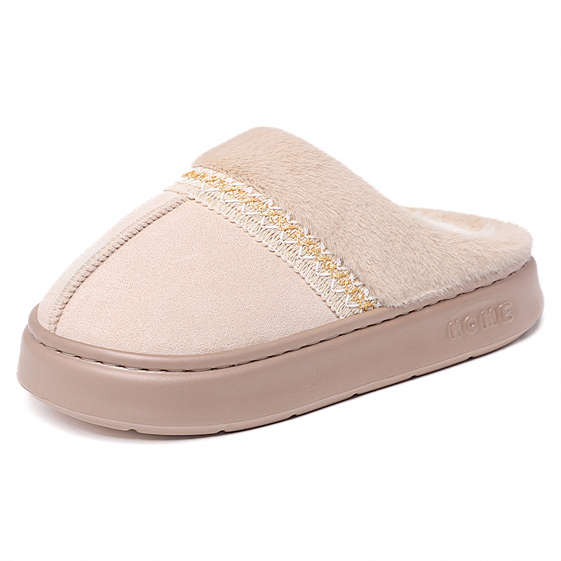 Női téli pamut csizma plüss béléssel - slip-on, alacsony felső rész, felső rész szintetikus bőr