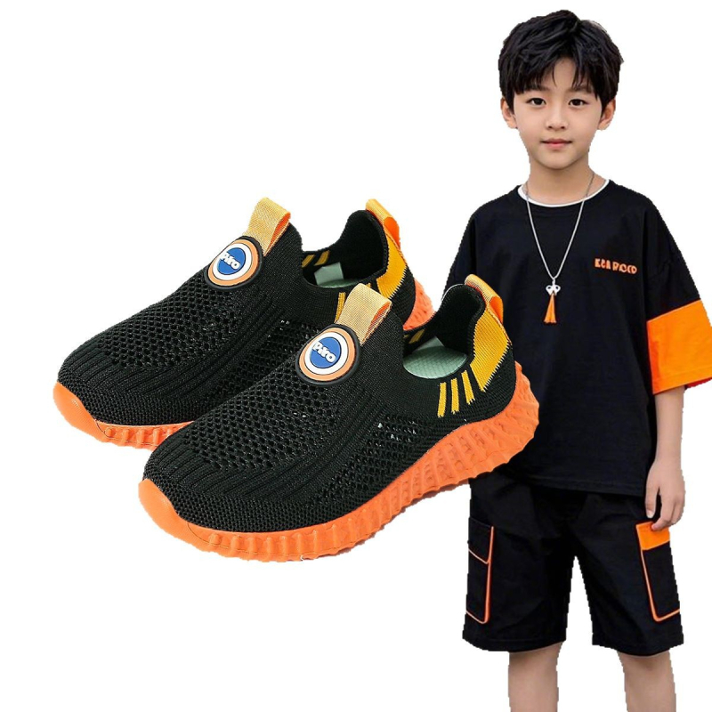 Djeca Slip-On tenisice za trčanje s prozračnim mrežastim gornjim dijelom – Unisex, lagane, pleteni gornji dio, MD potplat, brzo sušenje