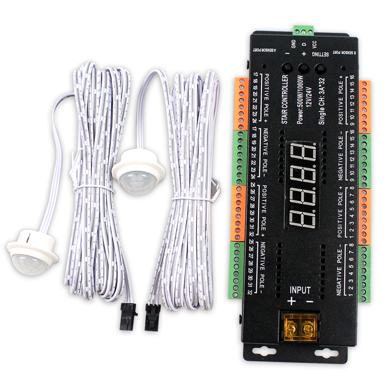 LED φωτιστικό σκάλας 2 σε 1 με αισθητήρα και ελεγκτή, Μοντέλο 221, 12–24V, τερματική καλωδίωση