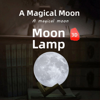 Stolná lampa s magneticky levitujúcim mesiacom, LED, dotykové ovládanie, ABS materiál, 110–220V