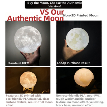 Stolná lampa s magneticky levitujúcim mesiacom, LED, dotykové ovládanie, ABS materiál, 110–220V