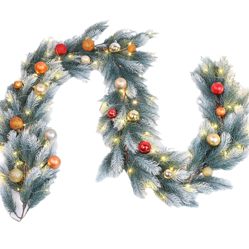 Red Light Pavilion PE vianočný veniec garland na schodisko; Materiál: PE; Spracovanie: poloručné, polomechanické; Darček na deň; Vhodné pre Vianoce, Halloween a Veľkú noc.