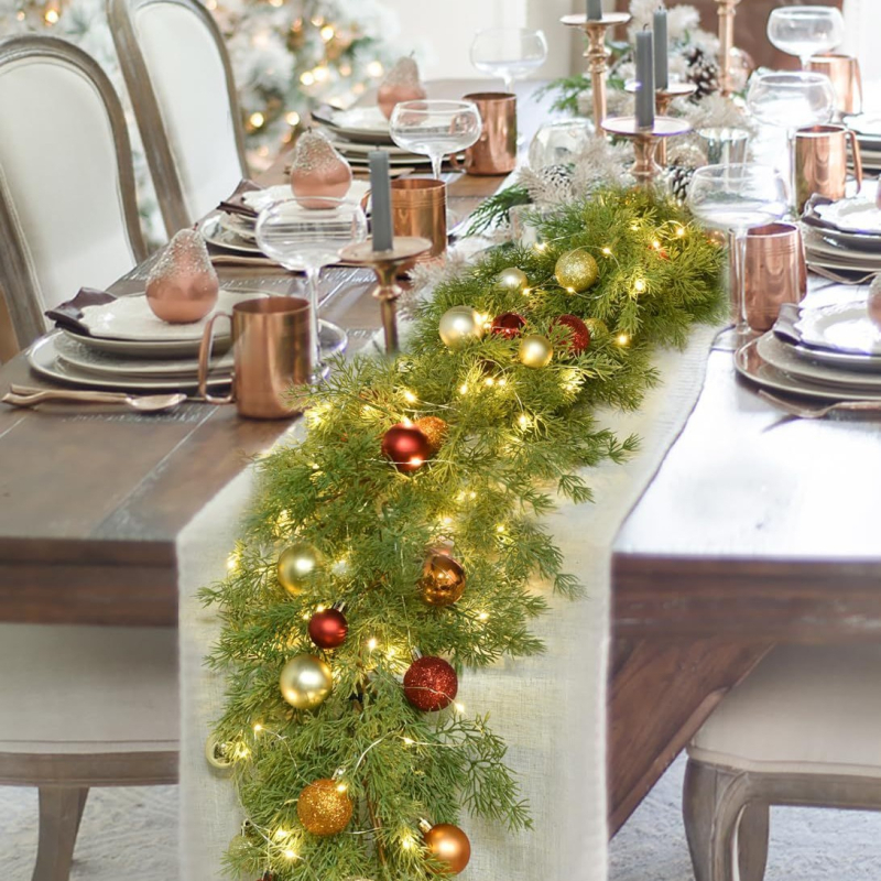 Red Light Pavilion PE vianočný veniec garland na schodisko; Materiál: PE; Spracovanie: poloručné, polomechanické; Darček na deň; Vhodné pre Vianoce, Halloween a Veľkú noc.