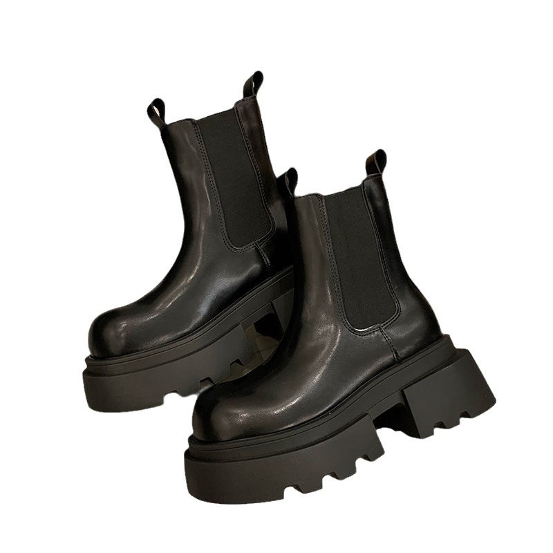 Martin csizmák retro brit stílusban, PU felső rész, gumi talp, kerek orr, vastag sarka 3–5 cm, középmagas szár