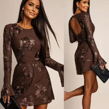 Дантелена флорална тъкан за рокли – полиестерно влакно, бродирана дантела, подходяща за дамски облекла, сватбена рокля, DIY декор