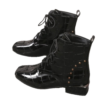 Martens čižmy pre ženy, PU vršok, okrúhla špička, stredná výška opätku 3-5 cm, viazané šnúrkami