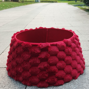 Sukňa na vianočný stromček zo sametu so 3D kvetinovým vzorom (americký štýl, SDMRSW, Vianoce)