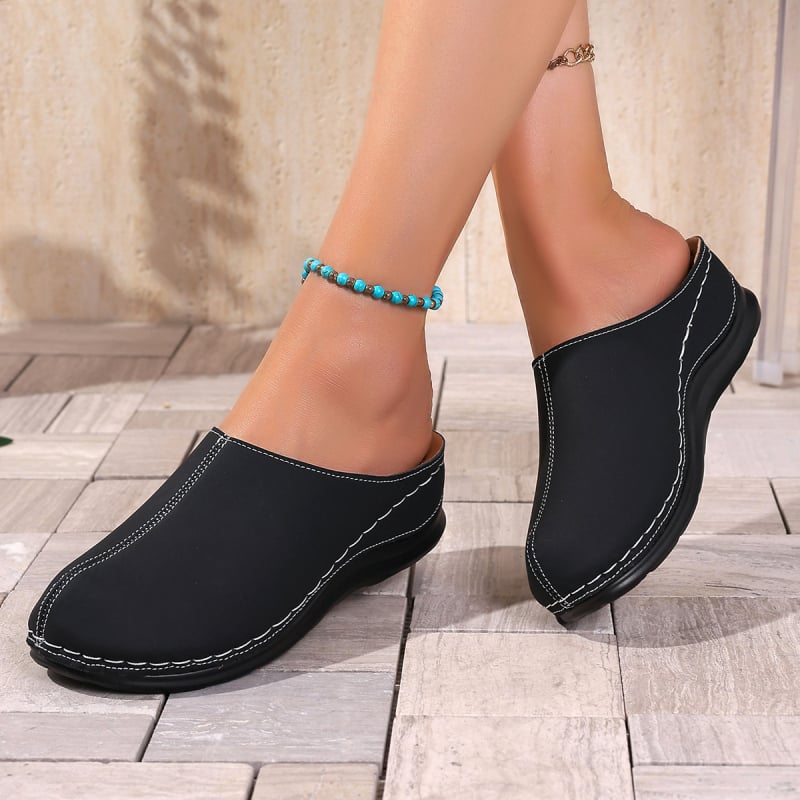 Piršto kilpos sandalai - PU viršus, apskritas nosies, gumos pada, Europos ir Amerikos stilius, 2025 m vasara