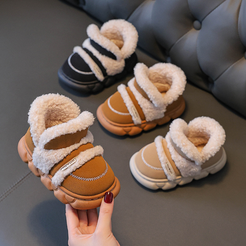 Laste talvekingad Slip-On, libisemiskindla tald, soe fleece vooder, ülemine materjal: kunstnahk, Briti stiil