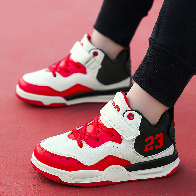 Unisex dječje sportske i casual tenisice s umjetnom kožom na gornjem dijelu, protuklizne, izdržljive, apsorbiraju udarce, zatvaranje na Velcro, za djecu 4–16 godina