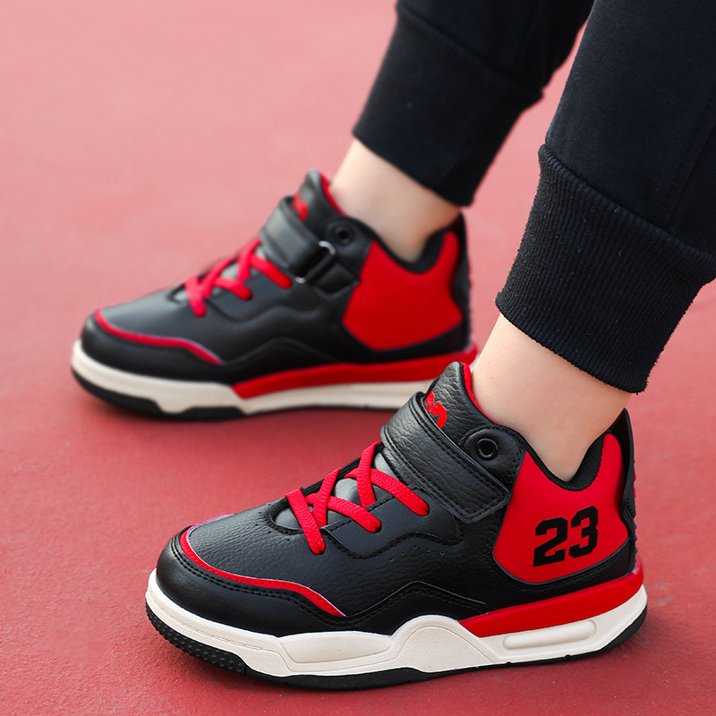 Unisex dječje sportske i casual tenisice s umjetnom kožom na gornjem dijelu, protuklizne, izdržljive, apsorbiraju udarce, zatvaranje na Velcro, za djecu 4–16 godina