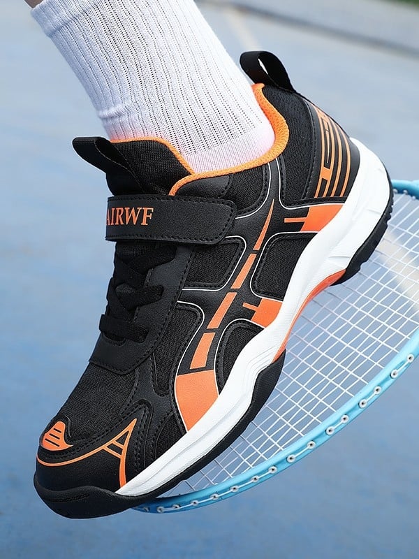Detské badmintonové topánky s Velcro, priedušné, vršok z kombinácie syntetickej kože a sieťoviny, podrážka z prírodnej gumy