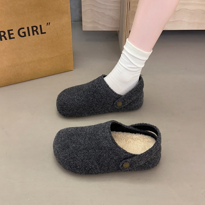 Furry slip-on mokasíny s ukrytým zvýšením výšky, vrchná časť semi-velúr, gumová podrážka, každodenné nosenie, 0–3 cm výška