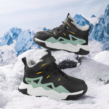 Детски спортни обувки за момчета с лепенка, микрофибър горна част, подметка TPR, райе модел, за зимно-пролетно-есенно носене, възраст 4–16 г.