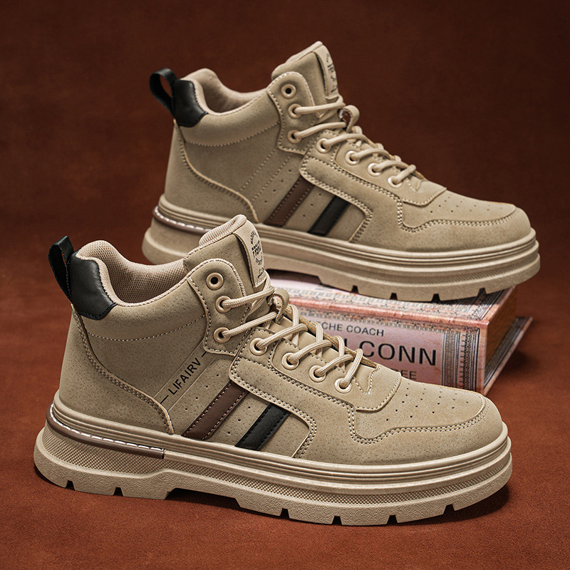 Pánske pracovné topánky - priedušné, protišmykové, nízky podpätok 1–3 cm, hrubá podrážka, PU vrchný materiál