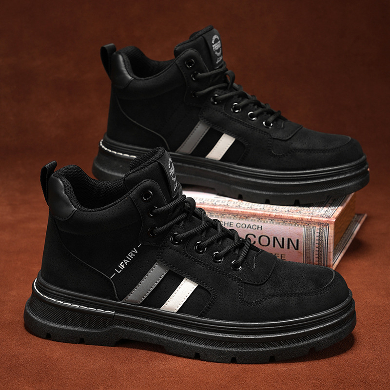 Pánske pracovné topánky - priedušné, protišmykové, nízky podpätok 1–3 cm, hrubá podrážka, PU vrchný materiál