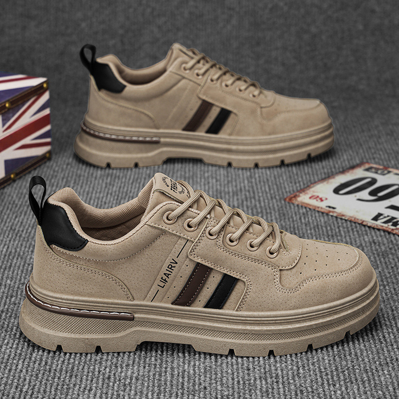 Pánske pracovné topánky - priedušné, protišmykové, nízky podpätok 1–3 cm, hrubá podrážka, PU vrchný materiál