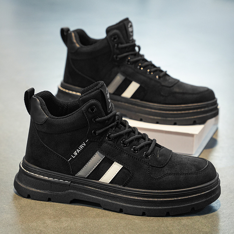 Pánske pracovné topánky - priedušné, protišmykové, nízky podpätok 1–3 cm, hrubá podrážka, PU vrchný materiál