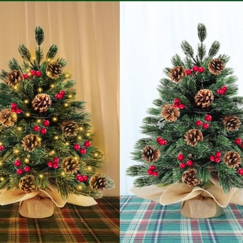 Tong Nian πλαστικό επιτραπέζιο χριστουγεννιάτικο δέντρο με 60 κλάδους και ρυθμιζόμενο ύψος