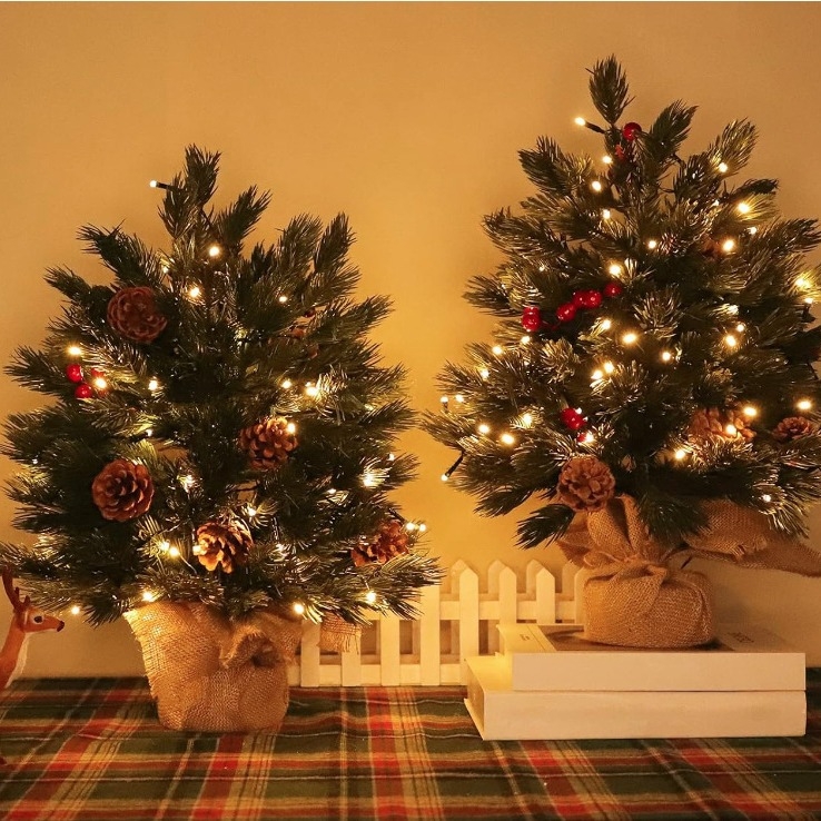 Tong Nian πλαστικό επιτραπέζιο χριστουγεννιάτικο δέντρο με 60 κλάδους και ρυθμιζόμενο ύψος