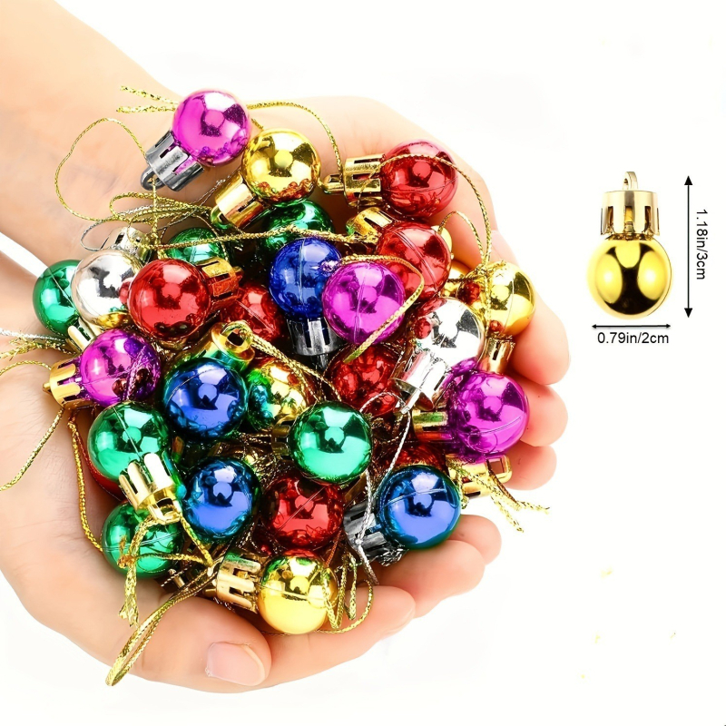 NJN plastične božićne kuglice za ukrase, elektroplatirani završetak, 50 kom, pakiranje 18×12 cm