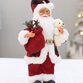 Textilná figura Santa Clausa v stojacej polohe, balenie Opp bag, značka Super elegant christmas, vhodné ako vianočný aj firemný darček