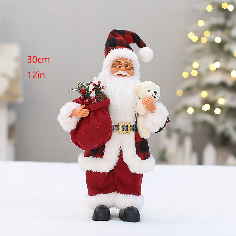 Textilná figura Santa Clausa v stojacej polohe, balenie Opp bag, značka Super elegant christmas, vhodné ako vianočný aj firemný darček