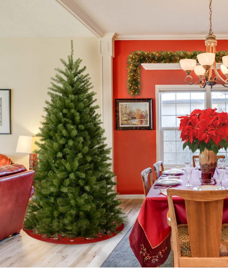 Τεχνητό χριστουγεννιάτικο δέντρο με κώνοι πεύκου και βάση, PVC υλικό, ύψος 90 εκ