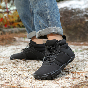 Snehová zimná obuv, PU horná časť, gumová podrážka, okrúhla špička