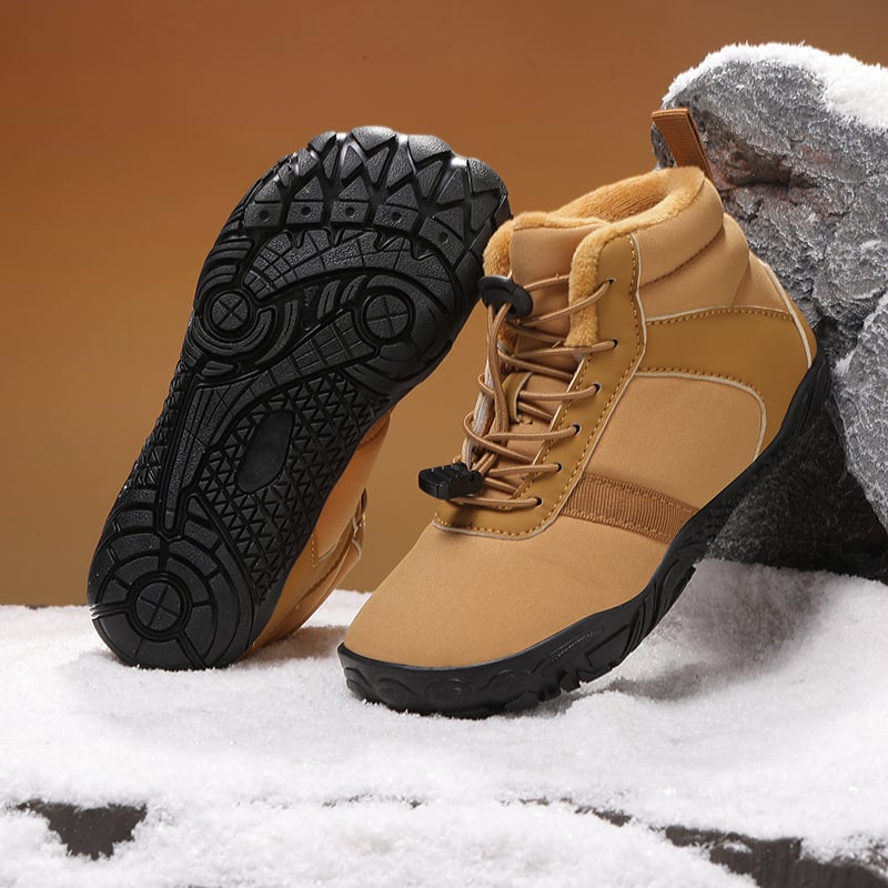 Snehová zimná obuv, PU horná časť, gumová podrážka, okrúhla špička