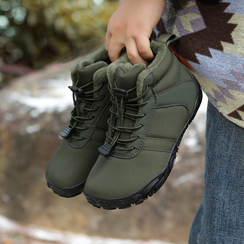 Snehová zimná obuv, PU horná časť, gumová podrážka, okrúhla špička