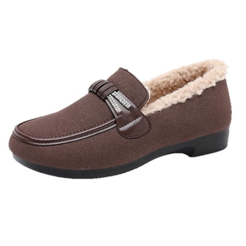 Ženske casual slip-on tenisice od platna, zaobljeni nos, unutrašnja obloga od umjetnog pliša, PU potplat