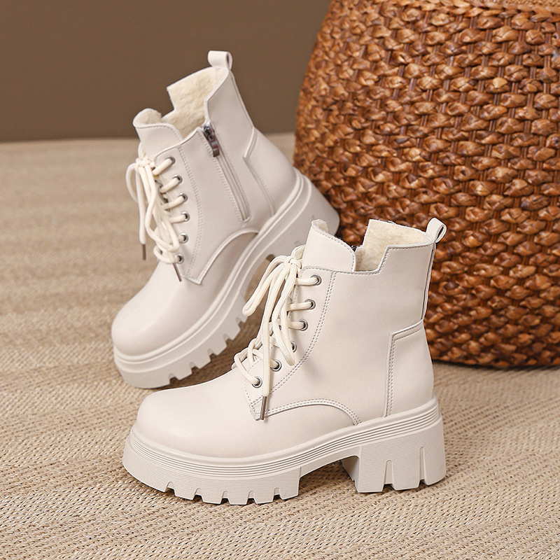 Martin csizmák PU felsőrésszel, gumírozott talppal, középtok 3-5 cm, fűzőzáras, hétköznapi stílus