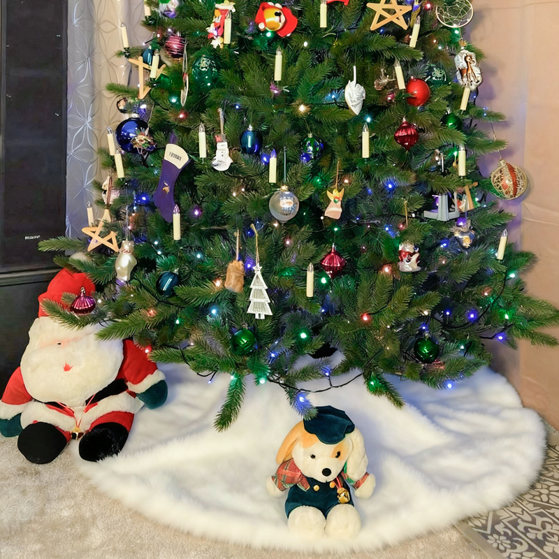 Vianočná sukňa na stromček – krátky plyš, americký štýl, poloručne vyrábaná-polomechanická, SX-GJ375